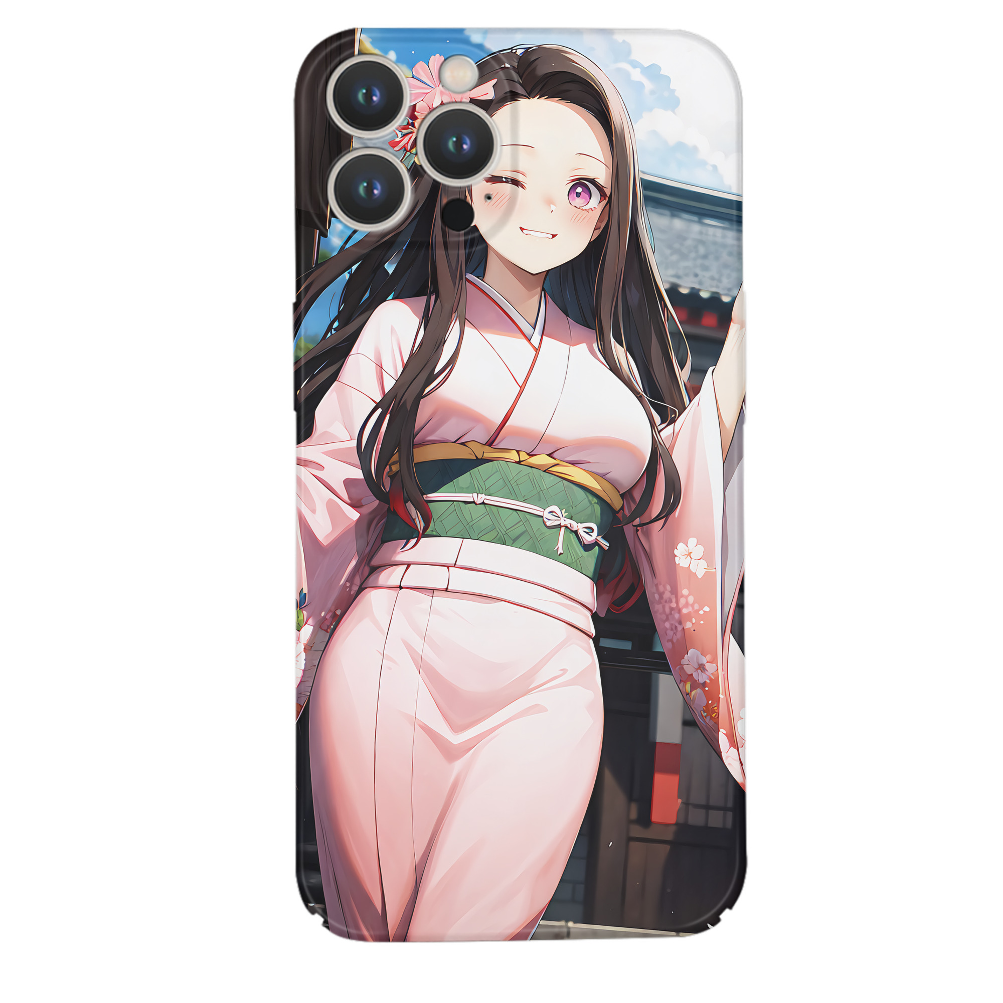 （画像用） 鬼滅の刃（きめつのやいば）竈門 禰󠄀豆子／かまど ねずこ Kamado Nezuko 【iPhone 14シリーズ対応】ハードケース